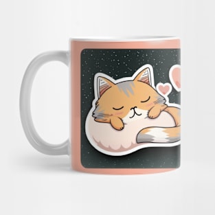 Sleepy Cat Valentine's Day Mug